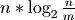 n *
\log_2{\frac{n}{m}}