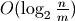 O(\log_2{\frac{n}{m}})